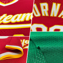 Load image into Gallery viewer, Custom Kelly Green White-Red Authentic Throwback Baseball Jersey
