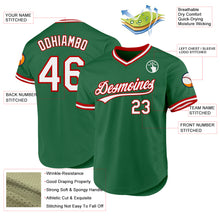 Load image into Gallery viewer, Custom Kelly Green White-Red Authentic Throwback Baseball Jersey
