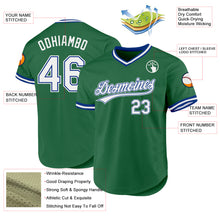 Load image into Gallery viewer, Custom Kelly Green White-Royal Authentic Throwback Baseball Jersey
