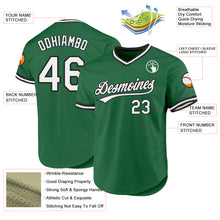 Load image into Gallery viewer, Custom Kelly Green White-Black Authentic Throwback Baseball Jersey
