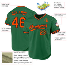 Load image into Gallery viewer, Custom Kelly Green Orange-Black Authentic Throwback Baseball Jersey
