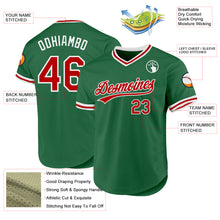 Load image into Gallery viewer, Custom Kelly Green Red-White Authentic Throwback Baseball Jersey
