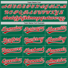 Load image into Gallery viewer, Custom Kelly Green Red-White Authentic Throwback Baseball Jersey
