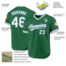 Load image into Gallery viewer, Custom Kelly Green White-Light Blue Authentic Throwback Baseball Jersey
