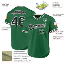 Load image into Gallery viewer, Custom Kelly Green Black-White Authentic Throwback Baseball Jersey
