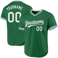 Load image into Gallery viewer, Custom Kelly Green White Authentic Throwback Baseball Jersey
