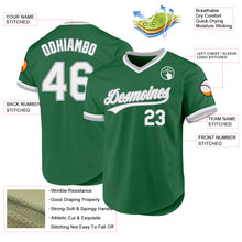 Laden Sie das Bild in den Galerie-Viewer, Custom Kelly Green White-Gray Authentic Throwback Baseball Jersey
