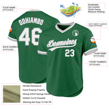 Load image into Gallery viewer, Custom Kelly Green White-Gray Authentic Throwback Baseball Jersey
