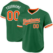 Charger l&#39;image dans la galerie, Custom Kelly Green Orange-White Authentic Throwback Baseball Jersey
