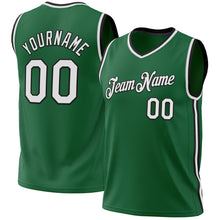 Load image into Gallery viewer, Custom Kelly Green White-Black Authentic Throwback Basketball Jersey
