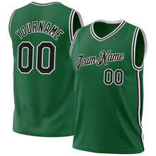 Load image into Gallery viewer, Custom Kelly Green Black-White Authentic Throwback Basketball Jersey
