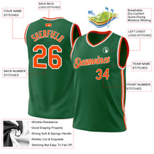 Laden Sie das Bild in den Galerie-Viewer, Custom Kelly Green Orange-White Authentic Throwback Basketball Jersey
