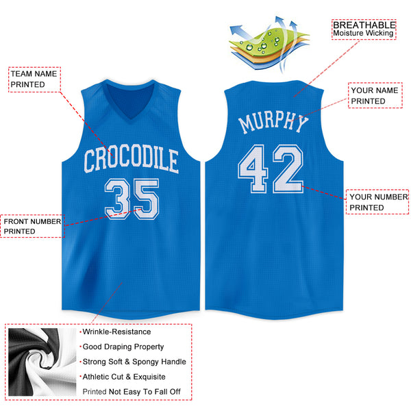 Custom Blue White V-Neck Basketball Jersey – CustomJerseysPro