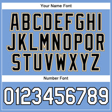 Load image into Gallery viewer, Custom Light Blue White Pinstripe White-Old Gold Authentic Baseball Jersey
