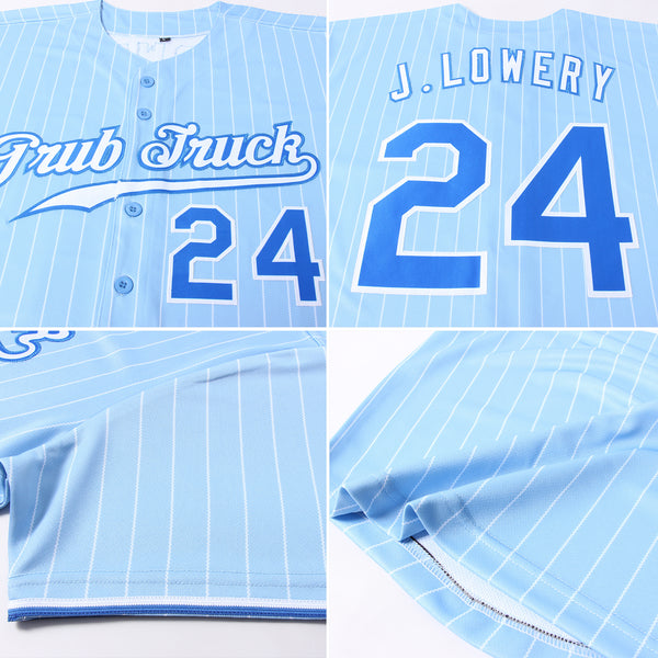 Cheap Custom Light Blue White Pinstripe Royal-White Authentic Baseball  Jersey Free Shipping – CustomJerseysPro