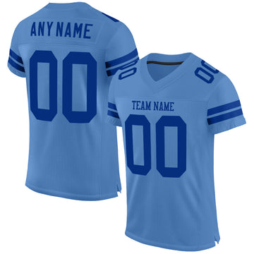 Custom Powder Blue Royal Mesh Authentic Football Jersey