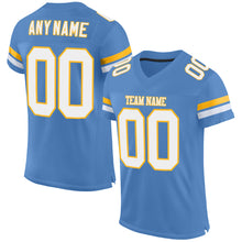 Load image into Gallery viewer, Custom Powder Blue White-Gold Mesh Authentic Football Jersey
