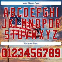 Загрузить изображение в средство просмотра галереи, Custom Light Blue Red-White 3D American Flag Fashion Authentic Baseball Jersey
