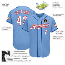 Charger l&#39;image dans la galerie, Custom Light Blue White-Red Authentic Baseball Jersey
