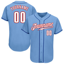 Charger l&#39;image dans la galerie, Custom Light Blue White-Red Authentic Baseball Jersey
