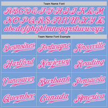 Charger l&#39;image dans la galerie, Custom Light Blue Pink Pinstripe Pink-White Authentic Baseball Jersey
