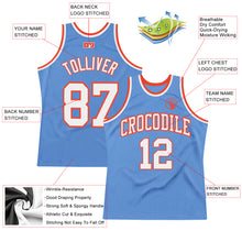 Загрузить изображение в средство просмотра галереи, Custom Light Blue White-Orange Authentic Throwback Basketball Jersey
