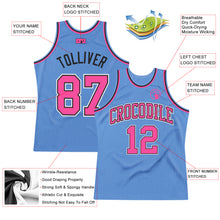 Laden Sie das Bild in den Galerie-Viewer, Custom Light Blue Pink-Black Authentic Throwback Basketball Jersey
