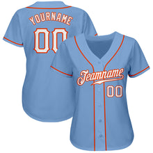 Charger l&#39;image dans la galerie, Custom Light Blue White-Orange Authentic Baseball Jersey
