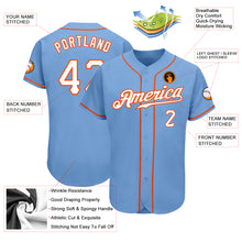 Load image into Gallery viewer, Custom Light Blue White-Orange Authentic Baseball Jersey

