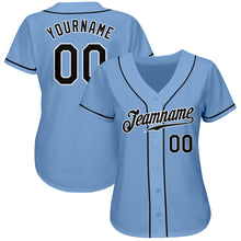Load image into Gallery viewer, Custom Light Blue Black-White Authentic Baseball Jersey
