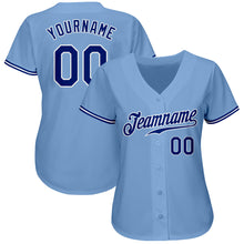 Laden Sie das Bild in den Galerie-Viewer, Custom Light Blue Royal-White Authentic Baseball Jersey
