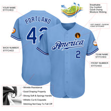 Laden Sie das Bild in den Galerie-Viewer, Custom Light Blue Royal-White Authentic Baseball Jersey
