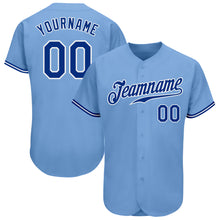 Laden Sie das Bild in den Galerie-Viewer, Custom Light Blue Royal-White Authentic Baseball Jersey
