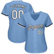Load image into Gallery viewer, Custom Light Blue White-Black Authentic Baseball Jersey
