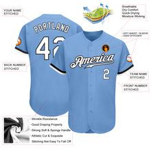 Load image into Gallery viewer, Custom Light Blue White-Black Authentic Baseball Jersey

