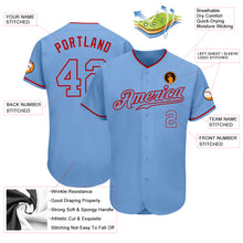 Charger l&#39;image dans la galerie, Custom Light Blue Light Blue-Red Authentic Baseball Jersey
