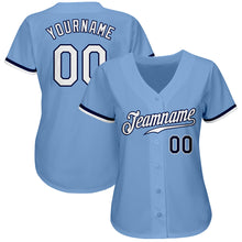 Charger l&#39;image dans la galerie, Custom Light Blue White-Navy Authentic Baseball Jersey
