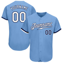 Charger l&#39;image dans la galerie, Custom Light Blue White-Navy Authentic Baseball Jersey
