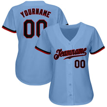 Charger l&#39;image dans la galerie, Custom Light Blue Black-Red Authentic Baseball Jersey
