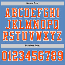 Load image into Gallery viewer, Custom Light Blue Orange-White Mesh Authentic Football Jersey
