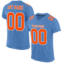 Load image into Gallery viewer, Custom Light Blue Orange-White Mesh Authentic Football Jersey
