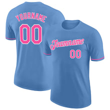 Load image into Gallery viewer, Custom Light Blue Pink-White Performance T-Shirt

