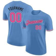 Load image into Gallery viewer, Custom Light Blue Pink-Black Performance T-Shirt
