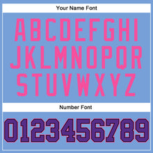 Load image into Gallery viewer, Custom Light Blue Purple Black-Pink Authentic Throwback Basketball Jersey

