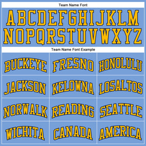 Custom Light Blue Gold-Navy Authentic Throwback Basketball Jersey