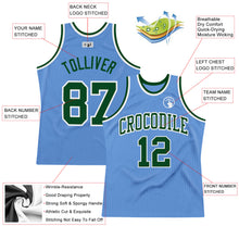 Load image into Gallery viewer, Custom Light Blue Green-White Authentic Throwback Basketball Jersey
