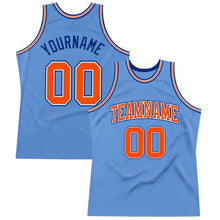 Laden Sie das Bild in den Galerie-Viewer, Custom Light Blue Orange-Royal Authentic Throwback Basketball Jersey
