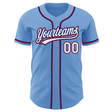 Charger l&#39;image dans la galerie, Custom Light Blue White Royal-Red Authentic Baseball Jersey
