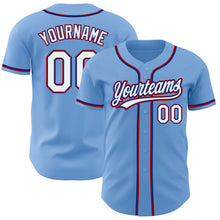 Charger l&#39;image dans la galerie, Custom Light Blue White Royal-Red Authentic Baseball Jersey
