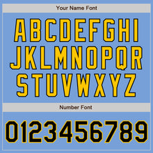 Laden Sie das Bild in den Galerie-Viewer, Custom Light Blue Black-Gold Authentic Baseball Jersey
